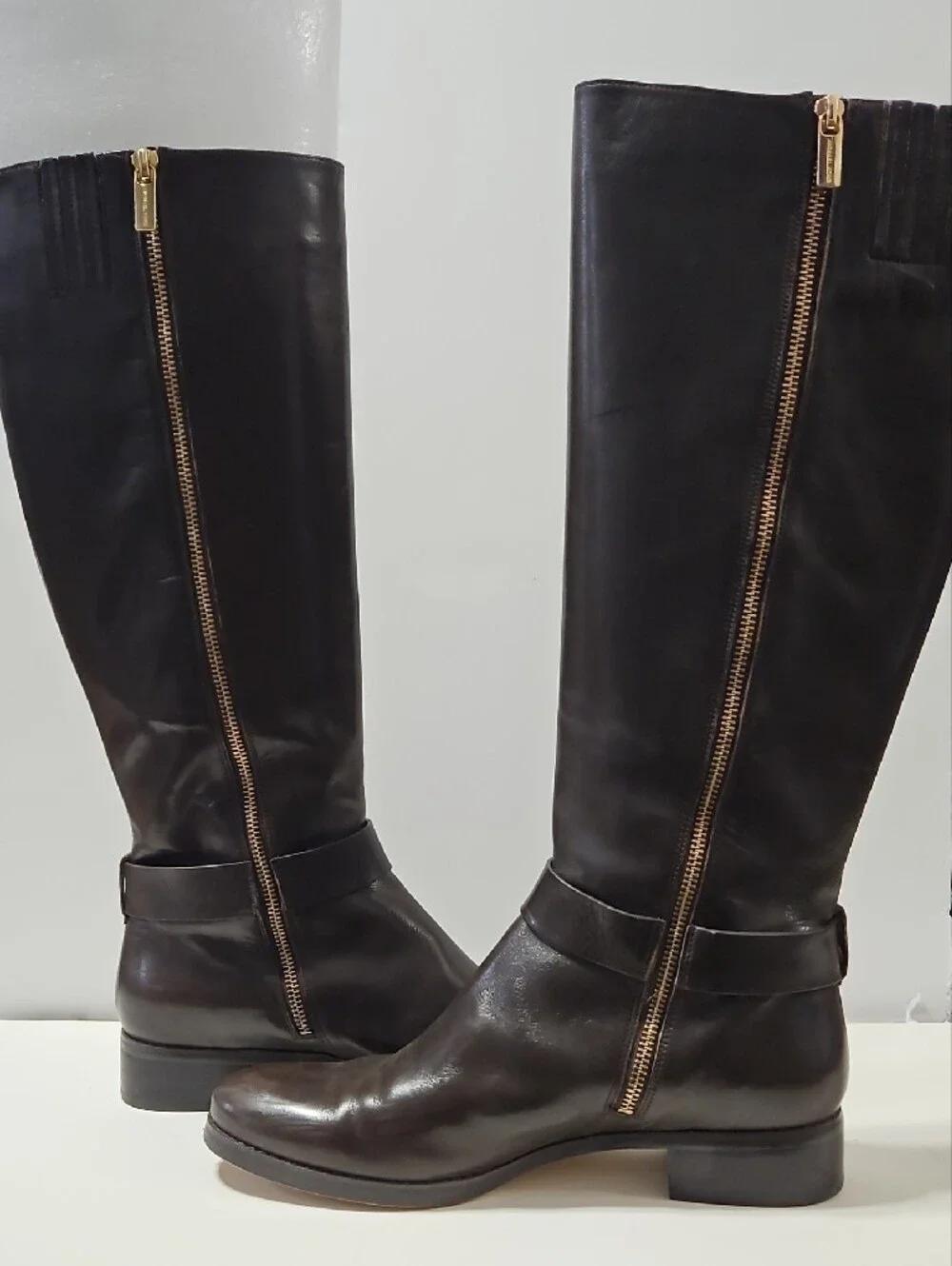 Michael Kors Charm Women's Leather Riding Boots in Dark 